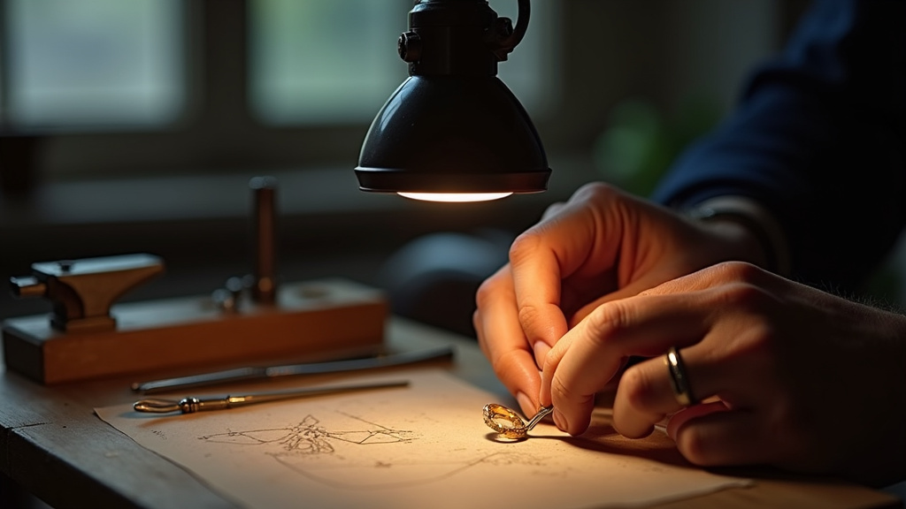 Outils de bijoutier sur un établi professionnel