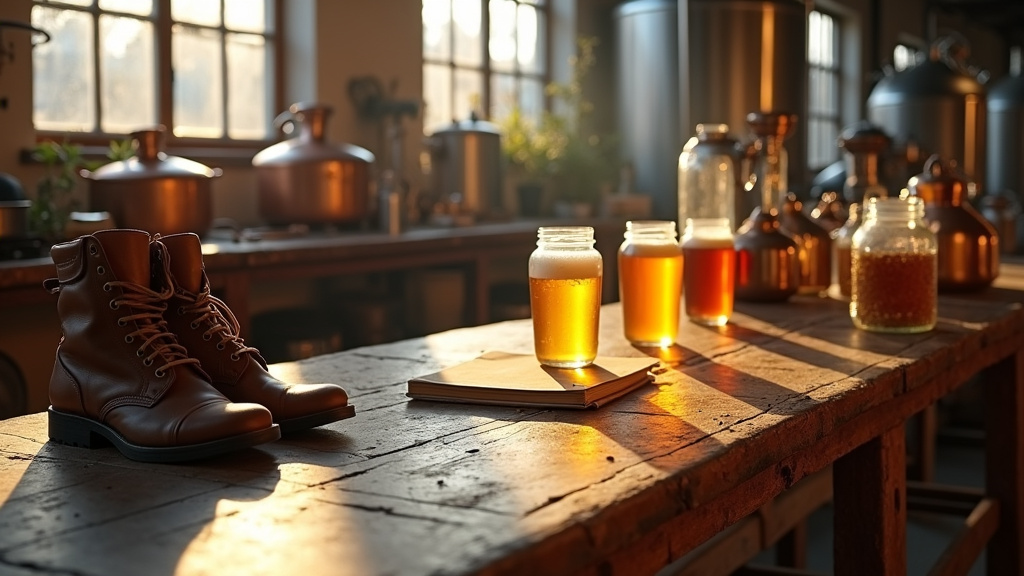 Brasseur artisanal vérifiant la qualité de sa bière