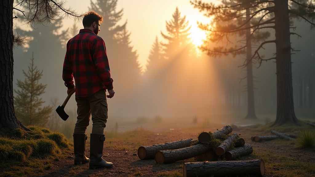 Forêt entretenue par un bûcheron