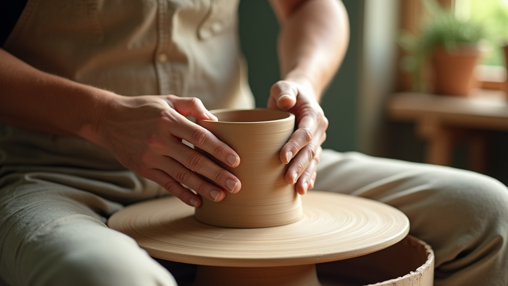 Étudiants en céramique travaillant dans un atelier d'art