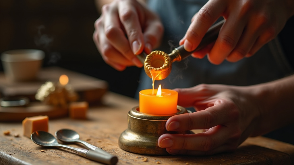 Atelier de cirier avec différents types de cires et parfums