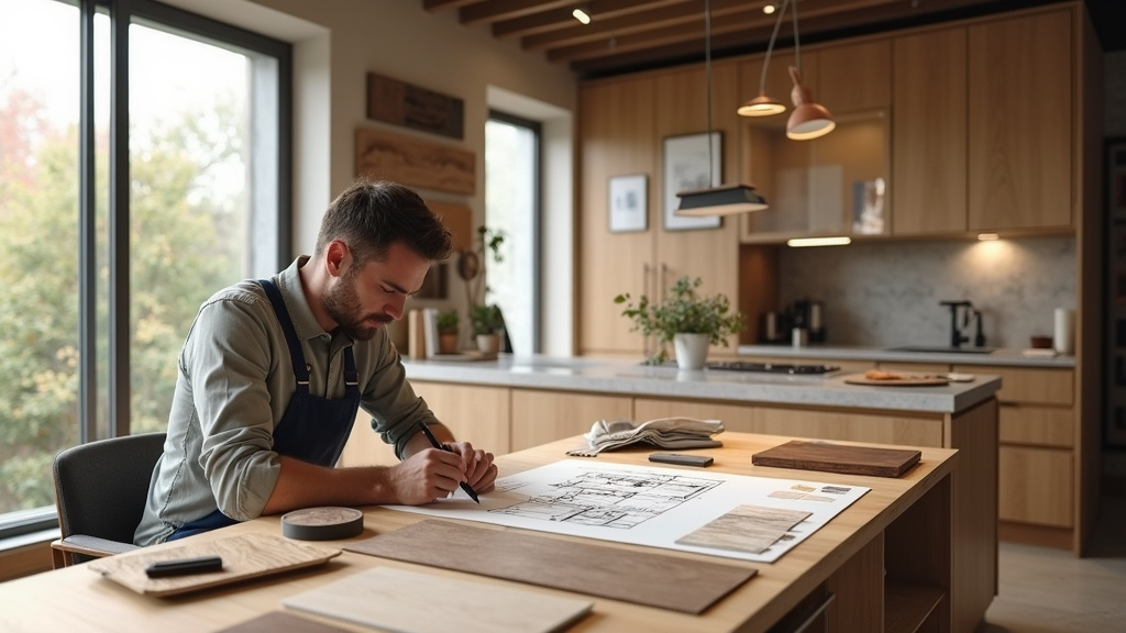 Étudiants en formation de cuisiniste travaillant sur un projet en atelier