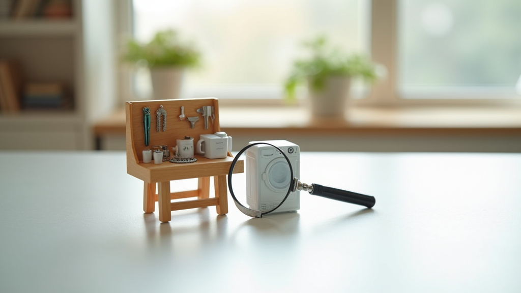 Dépanneur électroménager en train de réparer un lave-linge dans une cuisine moderne