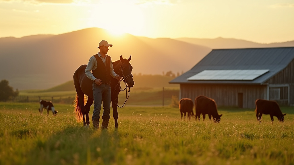 Éleveur vérifiant ses comptes et ses revenus annuels