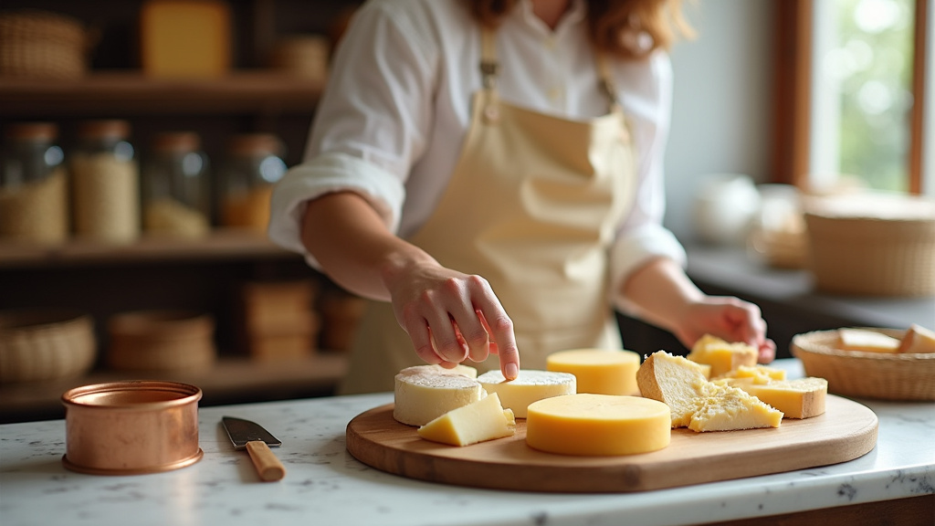 Fromager travaillant dans une cave d'affinage humide
