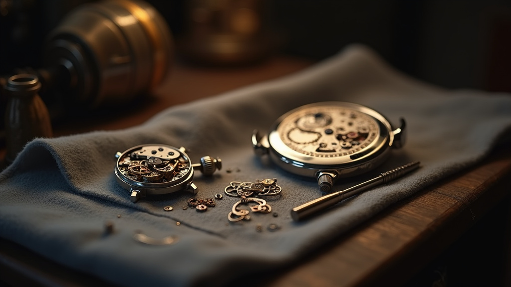 Horloger travaillant dans son atelier sur une montre ancienne avec précision