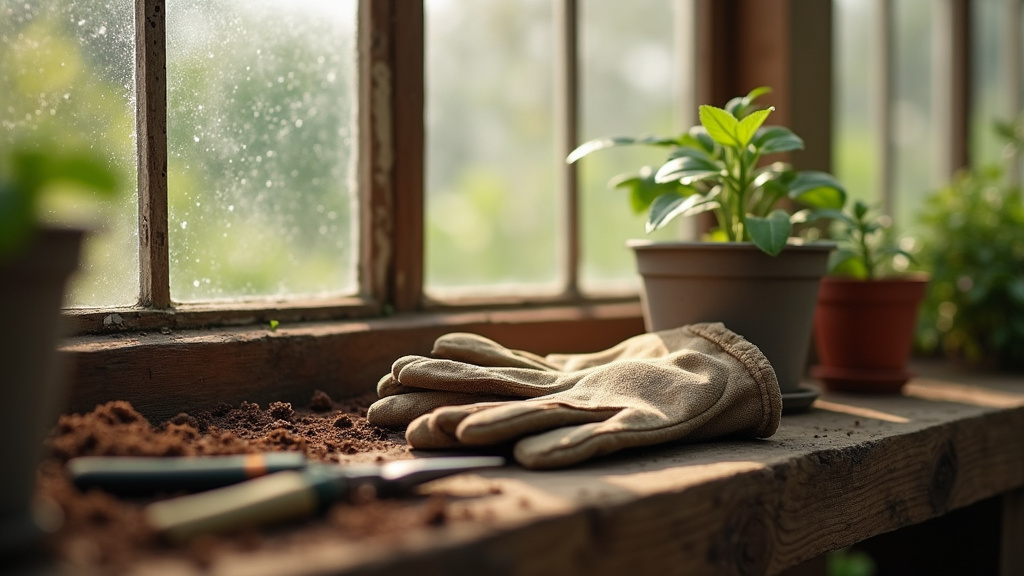 Horticulteur utilisant des outils modernes dans une serre