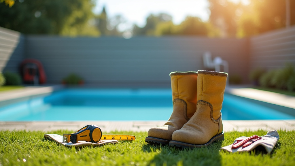 Technicien installateur de piscine vérifiant les équipements