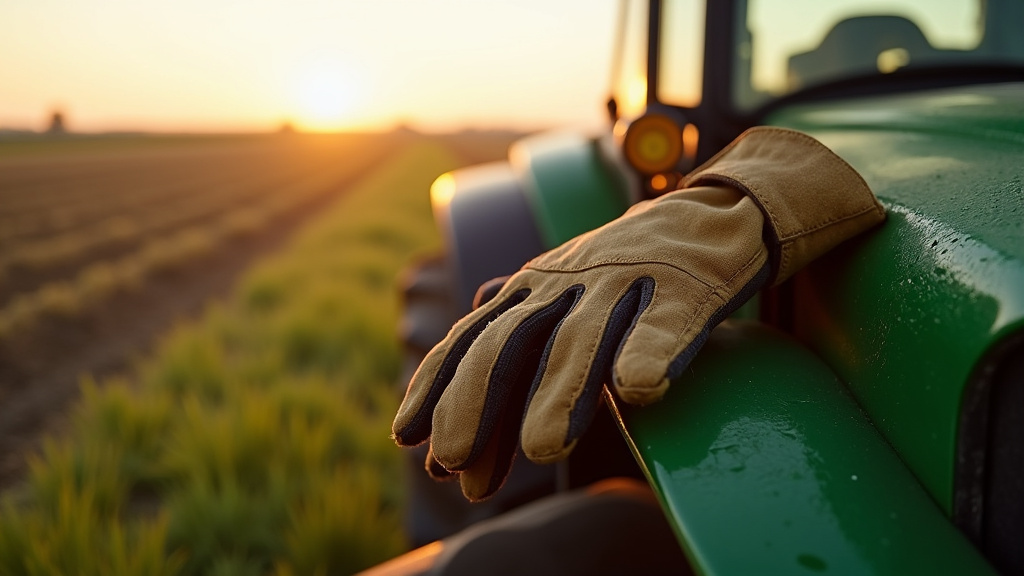 Mécanicien agricole travaillant sur un tracteur dans un atelier moderne