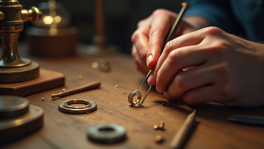 Collection d'objets en or et argent réalisés par un orfèvre