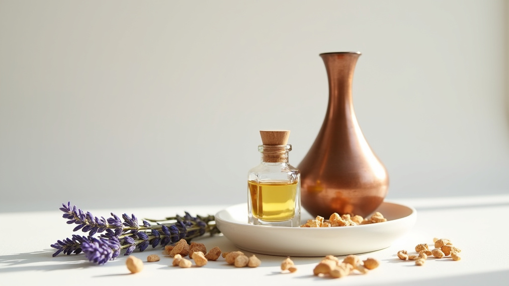Atelier de parfumeur artisanal avec des fioles et des carnets d'expérimentation