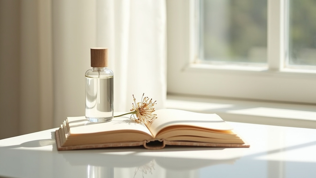 Parfumeur artisanal travaillant dans son atelier avec des fioles d'essences