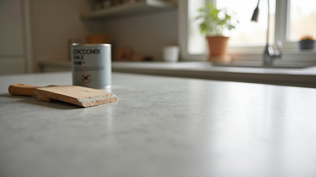 Application du beton cire sur l ancien plan de travail