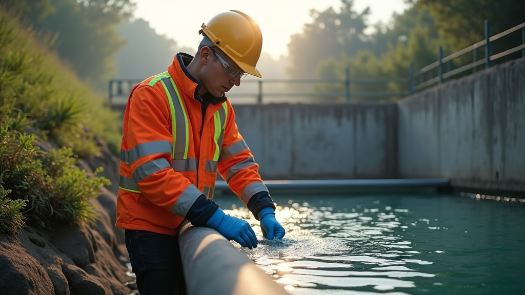 Technicien assainissement en intervention sur site