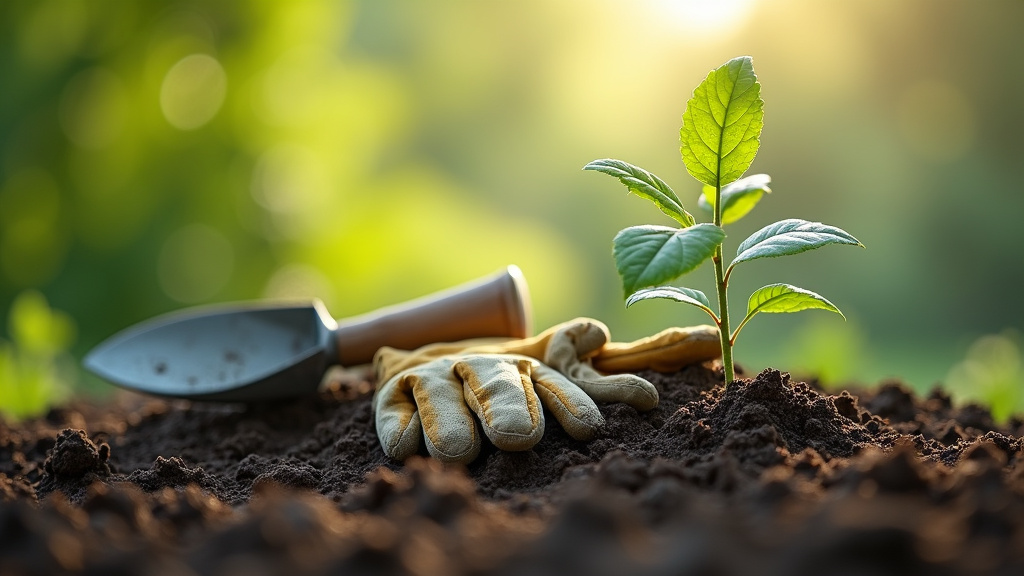 Jardinier paysagiste travaillant dans un jardin verdoyant