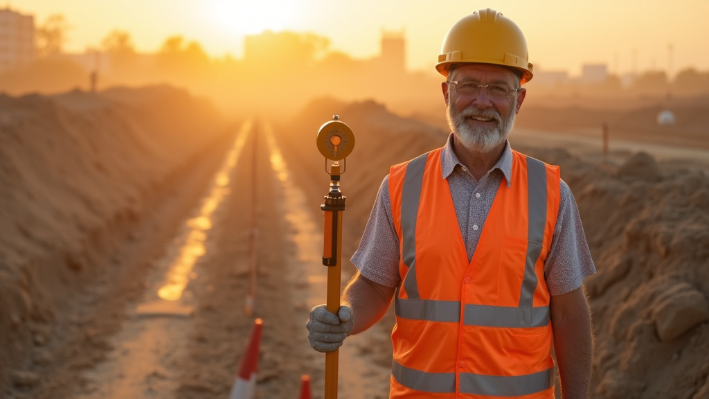 Terrassier travaillant sur un chantier de construction avec pelleteuse