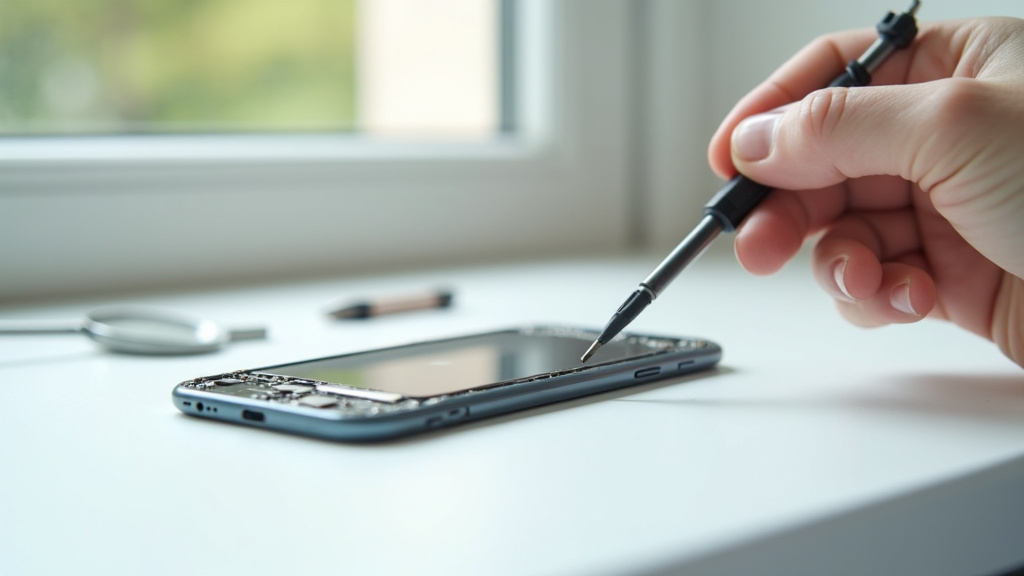 Réparation écologique de smartphone dans un atelier moderne