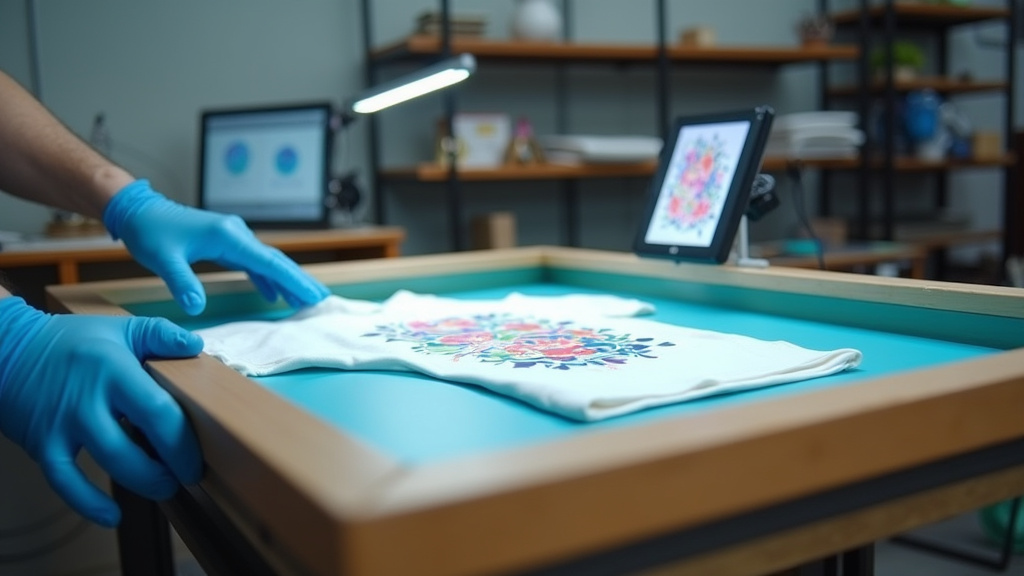 Équipe de sérigraphes travaillant ensemble dans un atelier
