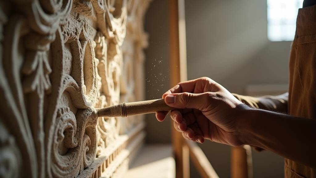 Outils de travail d'un staffeur ornemaniste